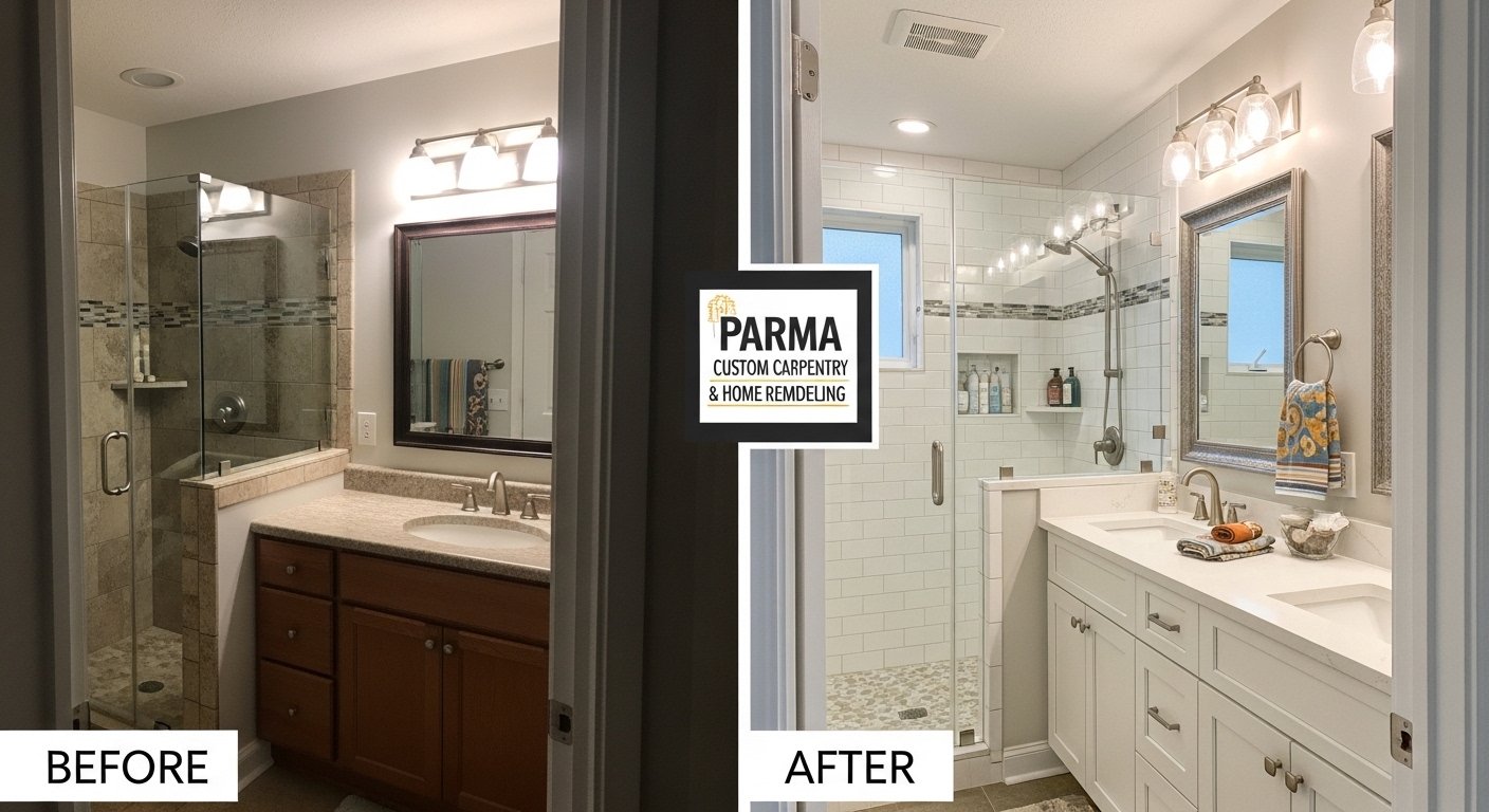 Bathroom Remodeling in Parma, OH project by Parma Custom Carpentry & Home Remodeling