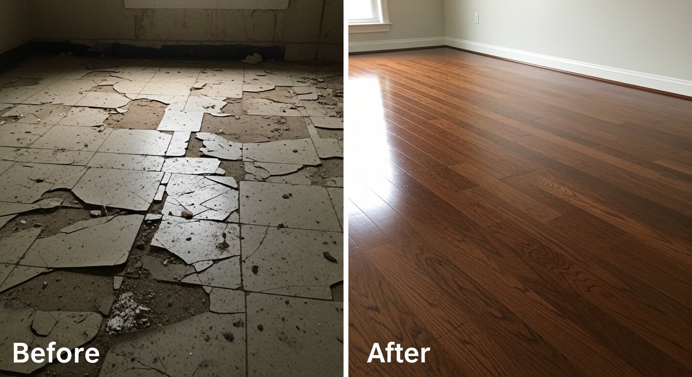 Before and after remodeling work